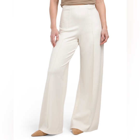 MAX STUDIO LONDON High Waist Front Seam Wide Leg Ponte Pants - Picture 1 of 2